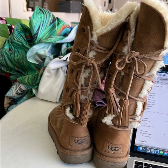 UGG Chestnut Kristabelle Boots Size 7 - Picture 2 of 6